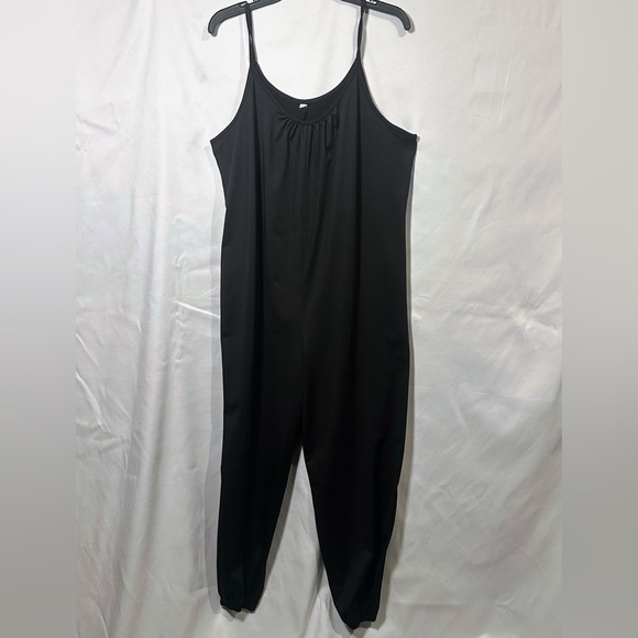 Pants - Women's Black Sleeveless Jumpsuit